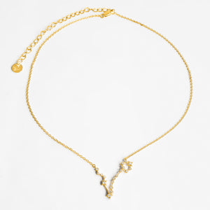 Zodiac Constellation Pendant (Pisces) - Gold